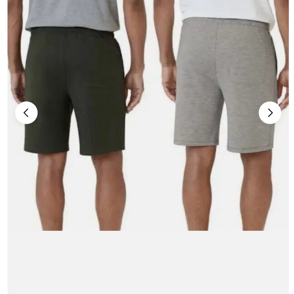 2 Pk Men's Eddie Bauer XXL 2XL Shorts Athletic Gray Olive Side Zipper Pocket NWT - Picture 3 of 9